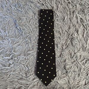 Vintage Donna Karan Men's Black Silk Tie Star Print